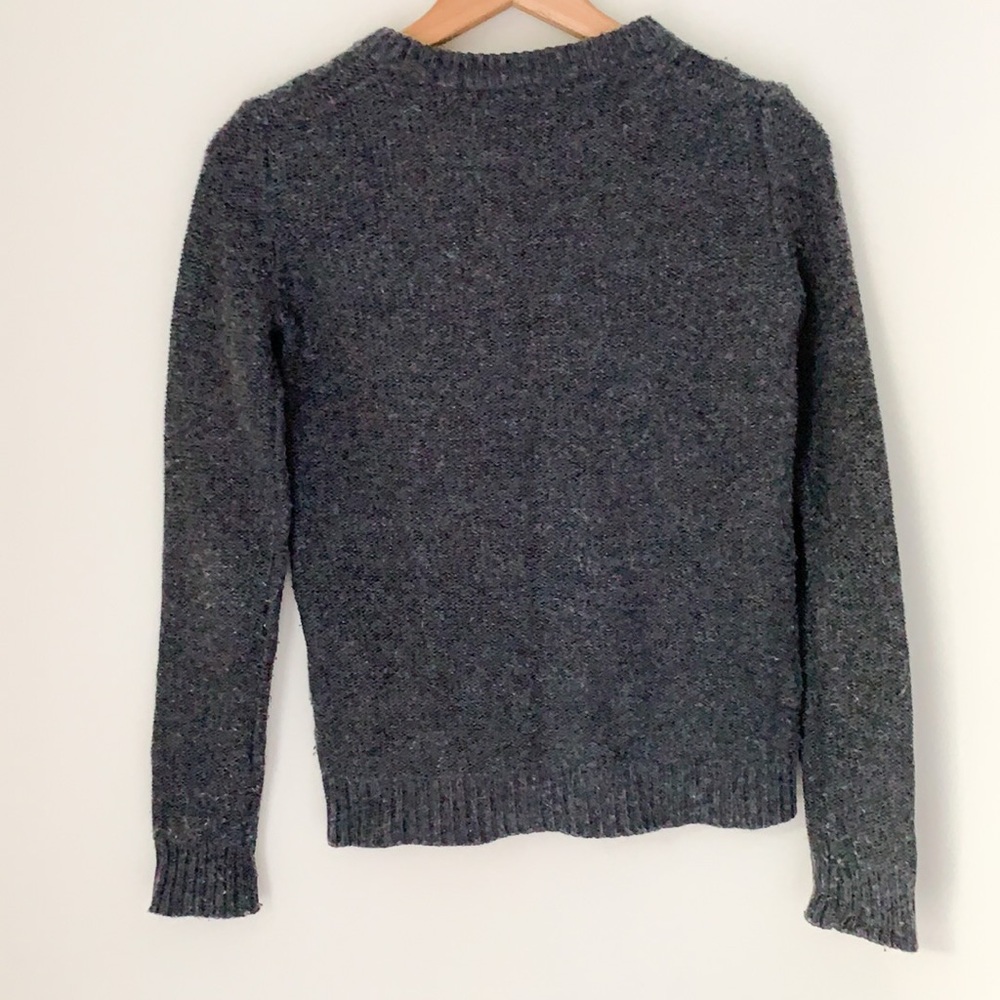 J. Crew Classic Cable Gray Sweater Wool Blend Size XS - Picture 3 of 6